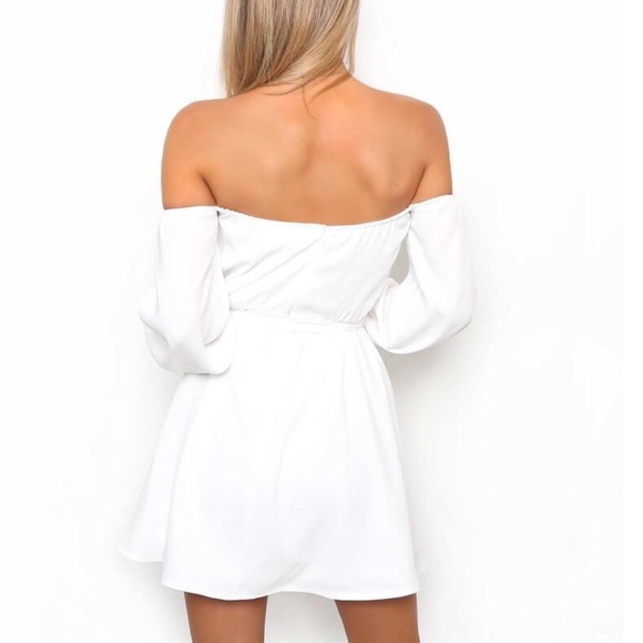 My Angel White Off Shoulder Mini Dress - Picture 3 of 8